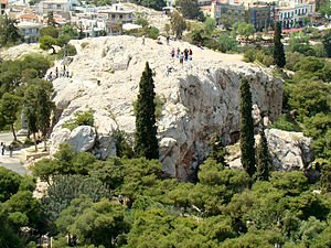 Die Areopagus in Athene, Griekeland.